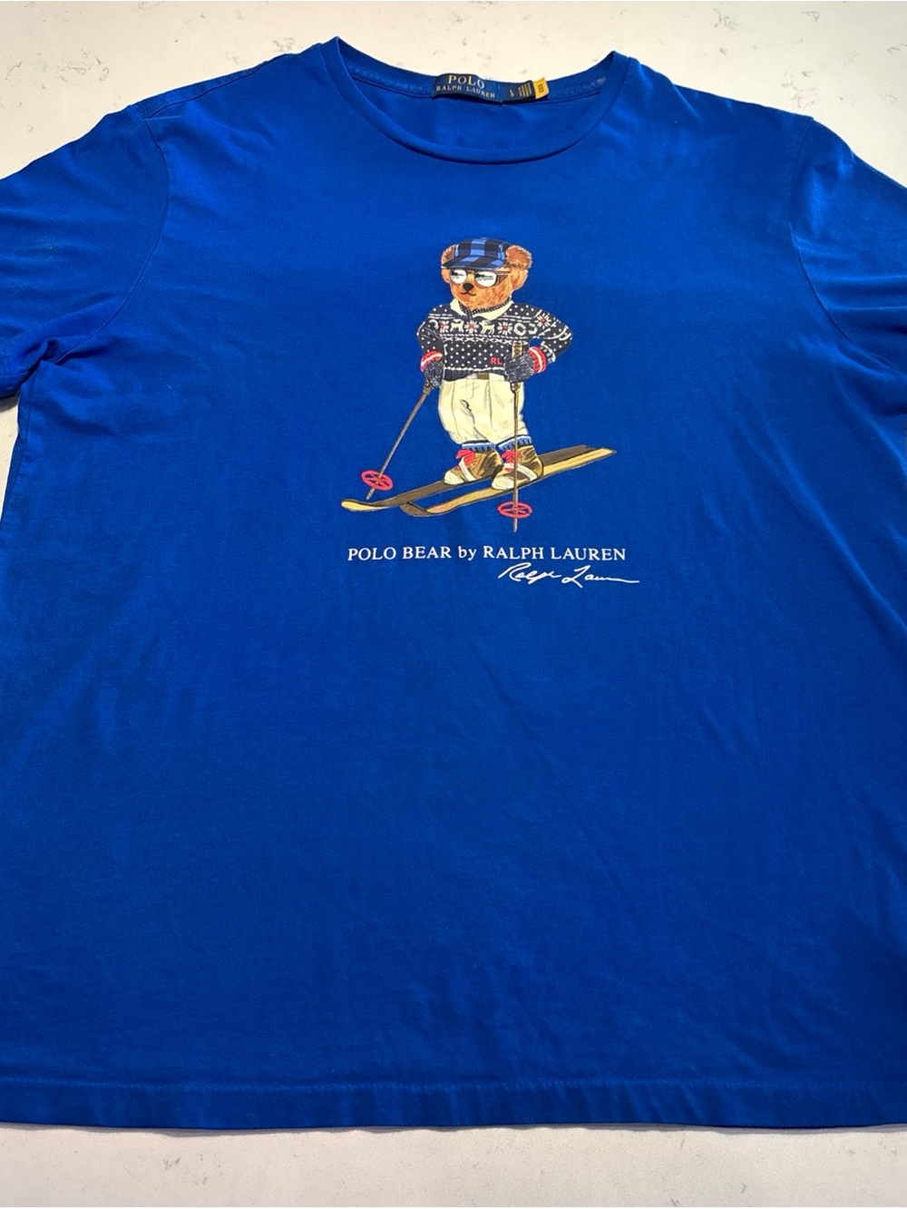 Polo Ralph Lauren Polo Bear Ski Bear T Shirt RL Royal Blue size Large